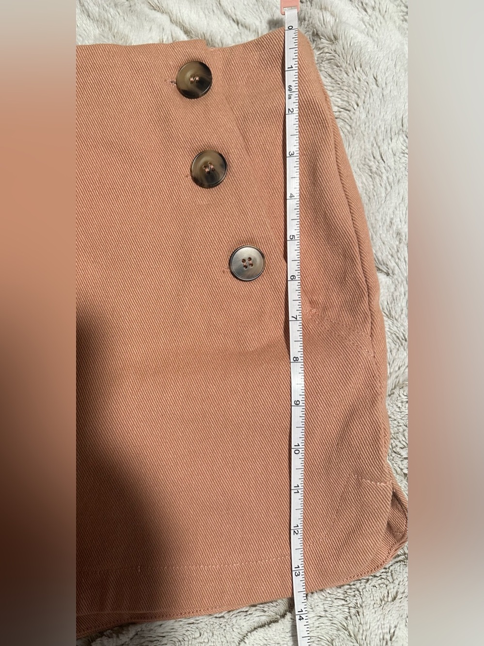 Love Riche High-Waist Button Front Shorts in Terracotta - Picture 4 of 9